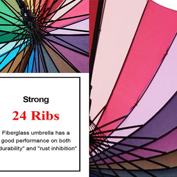 Variety To Go Rainbow Umbrella, Rainbow Umbrella Large, Compact, Windproof, Auto - Picture 6 of 10